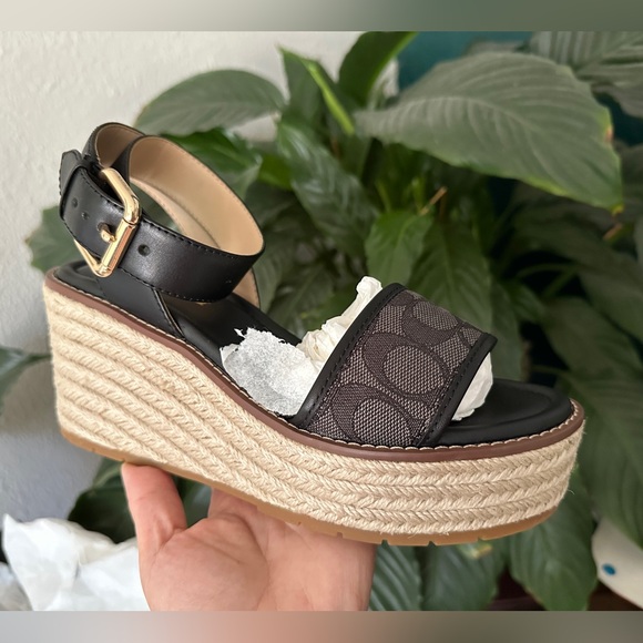 NIB - COACH Korey Espadrille In Signature Jacquard Sandal - size 7 US - Picture 7 of 10